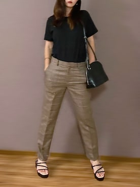 「IENA（イエナ）のアイテム（スラックス）」を使った、bashirikanikaさん（レディース・160cm）の夏コーディネート