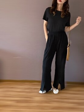 「BEAUTY&YOUTH UNITED ARROWS（ビューティーアンドユースユナイテッドアローズ）の¥11,550 🩵2026/05（パンツ、ブラック系）」を使った、bashirikanikaさん（レディース）の夏コーディネート