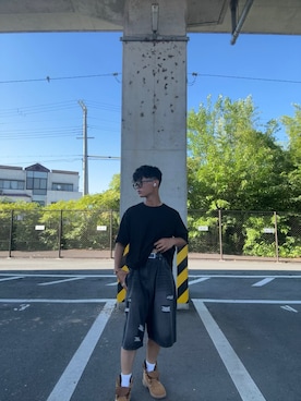 「アイテム（ブーツ）」を使った、SEIGAさん（メンズ・160cm）の夏コーディネート