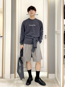 「GLOBAL WORK（グローバルワーク）のチェックシャツ/長袖/1042971（シャツ/ブラウス、ブラック系）」を使った、スギさん（メンズ・176cm）の秋コーディネート