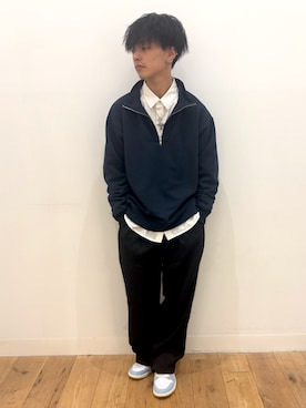 「アイテム（スウェット）」を使った、showさん（メンズ・165cm）の秋コーディネート