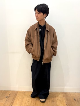 「SENSE OF PLACE by URBAN RESEARCH（センスオブプレイスバイアーバンリサーチ）のF/S ZIPスタンドブルゾン（ブルゾン、ベージュ系）」を使った、showさん（メンズ・165cm）の秋コーディネート