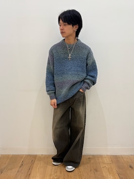 「グラデーションニット」｜showさん（メンズ・165cm）の秋コーディネート