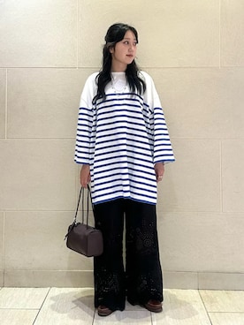 「＆MyuQ（アンドミューク）のアイテム」を使った、小菅さん（レディース・156cm）の夏コーディネート