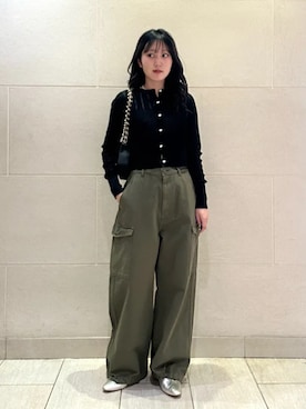 「GUNG HO（ガンホー）のアイテム（パンツ）」を使った、小菅さん（レディース・156cm）の春コーディネート