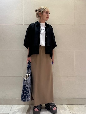 「アイテム（アクセサリー）」を使った、小菅さん（レディース・156cm）の秋コーディネート