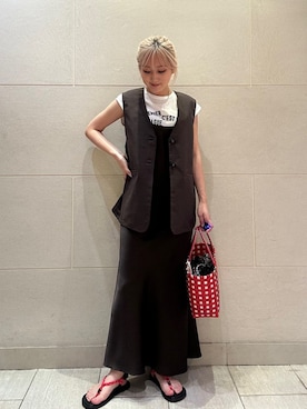 「SHIPS（シップス）のアイテム」を使った、小菅さん（レディース・156cm）の夏コーディネート