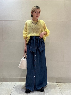 「シアーニット」｜小菅さん（レディース・156cm）の秋コーディネート