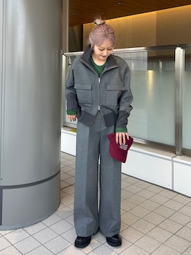 「SHIPS（シップス）のs.oyamadaコラボ: 刺繍 ロゴ キャップ（キャップ）」を使った、小菅さん（レディース・156cm）の秋コーディネート