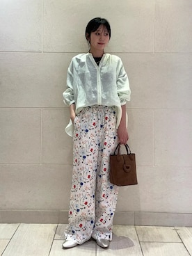 「スキッパーシャツ」｜小菅さん（レディース・156cm）の春コーディネート