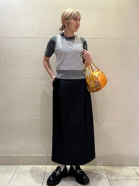 「アイテム（アクセサリー）」を使った、小菅さん（レディース・156cm）の秋コーディネート