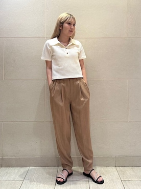 「SHIPS（シップス）のアイテム（ポロシャツ）」を使った、小菅さん（レディース・156cm）の秋コーディネート