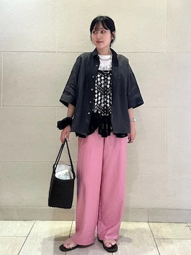 「TICCA(ティッカ)のアイテム(トップス)」を使った、小菅さん(レディース・156cm)の夏コーディネート