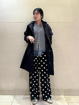 「ドットパンツ」｜小菅さん（レディース・156cm）の春コーディネート