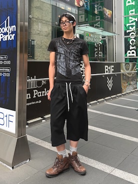 「Timberland（ティンバーランド）のTimberland/ティンバーランド Euro Hiker Leather/ユーロハイカー（ブーツ、ブラウン系）」を使った、YUTO(2U)さん（メンズ・177cm）の夏コーディネート