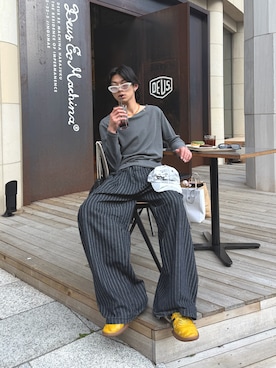 「Onitsuka Tiger（オニツカタイガー）のOHBORI A50 / オーボリ A50（スニーカー、イエロー系）」を使った、YUTO(2U)さん（メンズ・177cm）の春コーディネート