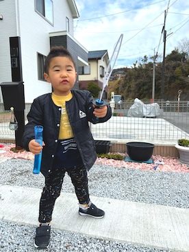 「GERRY（ジェリー）のアイテム（その他アウター）」を使った、minagi☺︎さん（キッズ・90cm）の冬コーディネート
