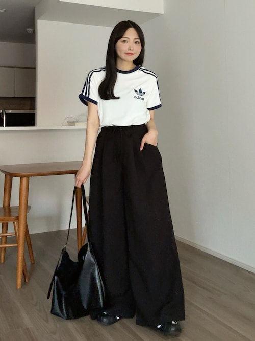 【Adidas】★旬コーデに映える編みショートTシャツ i_am_otome｜adidasのTシャツ/カットソーを使ったコーディネート