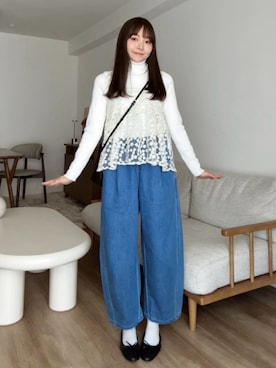 「CELINE（セリーヌ）のアイテム」を使った、みさねさん（レディース・158cm）の春コーディネート