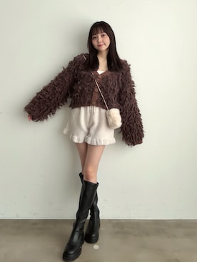 「アイテム（キャミソール）」を使った、みさねさん（レディース・158cm）の冬コーディネート