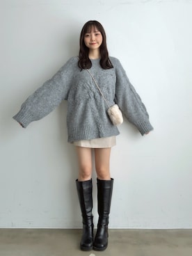 「GRL（グレイル）のアイテム」を使った、みさねさん（レディース・158cm）の冬コーディネート