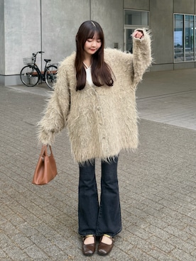 「アイテム（カーディガン/ボレロ）」を使った、みさねさん（レディース・158cm）の秋コーディネート