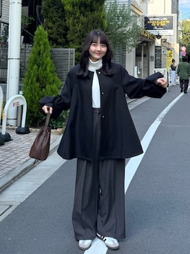 「アイテム（スラックス）」を使った、みさねさん（レディース・158cm）の秋コーディネート