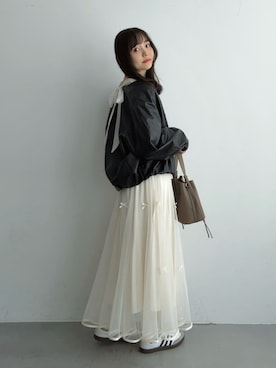 「アイテム（ブルゾン）」を使った、みさねさん（レディース・158cm）の秋コーディネート