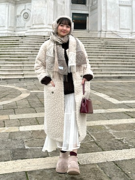 「LOEWE（ロエベ）のアイテム」を使った、みさねさん（レディース・158cm）の冬コーディネート