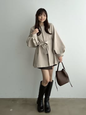 「アイテム（チョーカー）」を使った、みさねさん（レディース・158cm）の秋コーディネート