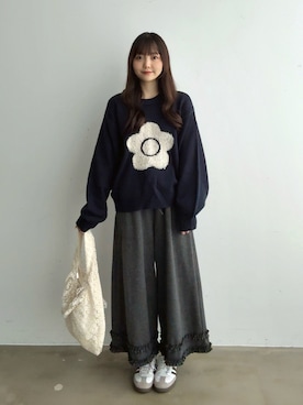 「アイテム（スウェットパンツ）」を使った、みさねさん（レディース・158cm）の秋コーディネート