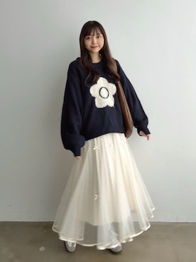 「アイテム（スニーカー）」を使った、みさねさん（レディース・158cm）の秋コーディネート