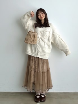 「アイテム（パンプス）」を使った、みさねさん（レディース・158cm）の冬コーディネート