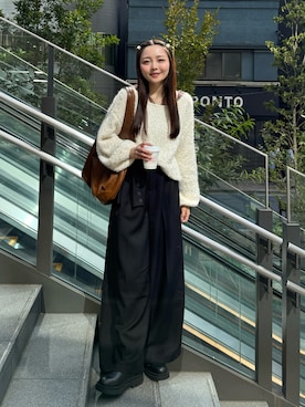 「アイテム（ニット/セーター）」を使った、みさねさん（レディース・158cm）の秋コーディネート