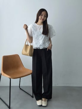 「アイテム（スラックス）」を使った、みさねさん（レディース・158cm）の夏コーディネート