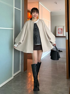 「アイテム（バレッタ/ヘアクリップ）」を使った、みさねさん（レディース・158cm）の秋コーディネート