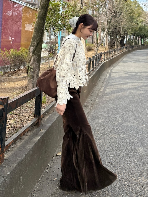 2wayサイドジップスウェード巾着バッグ（ショルダーバッグ）｜Lunea