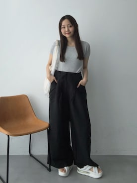 「アイテム（サンダル）」を使った、みさねさん（レディース・158cm）の夏コーディネート