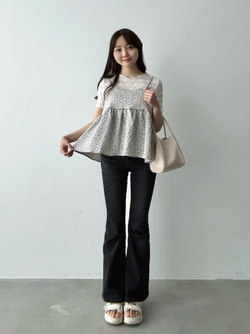 花柄シアートップス（Tシャツ/カットソー）｜Lunea（ルネア）の