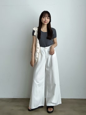 「アイテム（サンダル）」を使った、みさねさん（レディース・158cm）の秋コーディネート