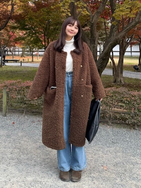 「アイテム（デニムパンツ）」を使った、みさねさん（レディース・158cm）の冬コーディネート