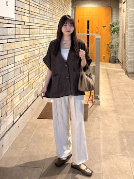 「アイテム（ハンドバッグ）」を使った、みさねさん（レディース・158cm）の夏コーディネート