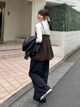 「アイテム（セットアップ）」を使った、みさねさん（レディース・158cm）の秋コーディネート