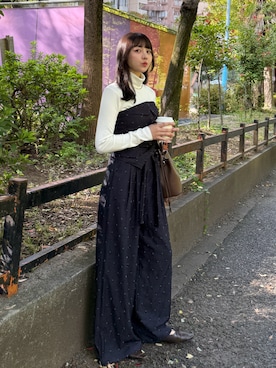 「アイテム（セットアップ）」を使った、みさねさん（レディース・158cm）の秋コーディネート