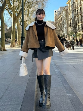 「Heather（ヘザー）のアイテム」を使った、みさねさん（レディース・158cm）の冬コーディネート