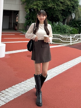 「アイテム（キャミソール）」を使った、みさねさん（レディース・158cm）の秋コーディネート