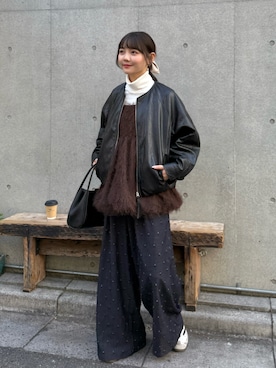 「アイテム（セットアップ）」を使った、みさねさん（レディース・158cm）の秋コーディネート