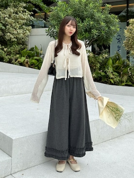 「アイテム（キャミソール）」を使った、みさねさん（レディース・158cm）の秋コーディネート