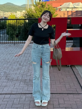 「アイテム（トップス）」を使った、みさねさん（レディース・158cm）の夏コーディネート