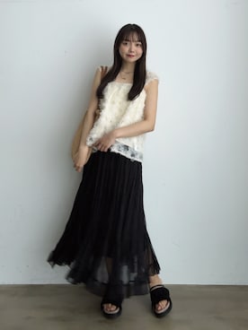 「アイテム（バッグ）」を使った、みさねさん（レディース・158cm）の夏コーディネート